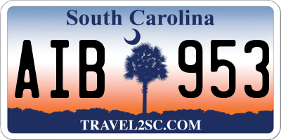 SC license plate AIB953
