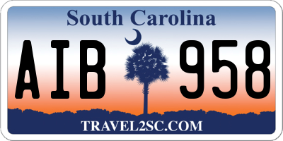 SC license plate AIB958