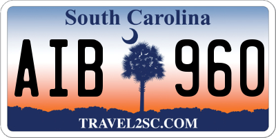 SC license plate AIB960