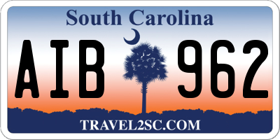 SC license plate AIB962