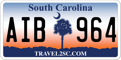 SC license plate AIB964