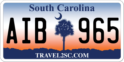 SC license plate AIB965