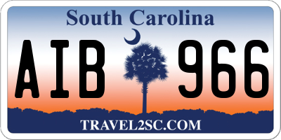 SC license plate AIB966