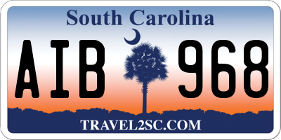SC license plate AIB968