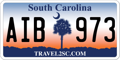 SC license plate AIB973