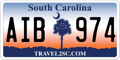 SC license plate AIB974