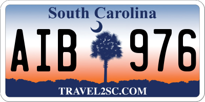 SC license plate AIB976