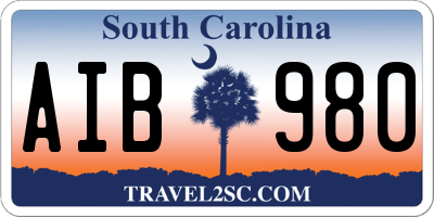SC license plate AIB980