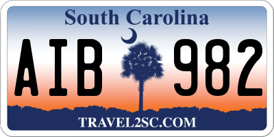 SC license plate AIB982