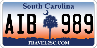 SC license plate AIB989