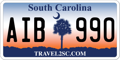 SC license plate AIB990