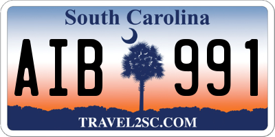 SC license plate AIB991