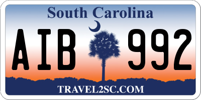 SC license plate AIB992