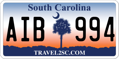 SC license plate AIB994