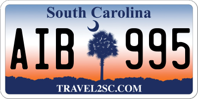 SC license plate AIB995