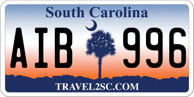 SC license plate AIB996