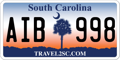SC license plate AIB998