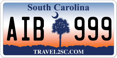 SC license plate AIB999