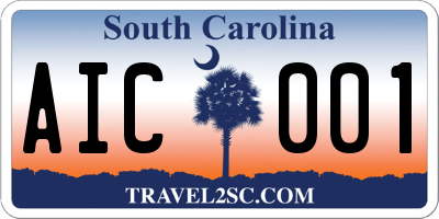 SC license plate AIC001