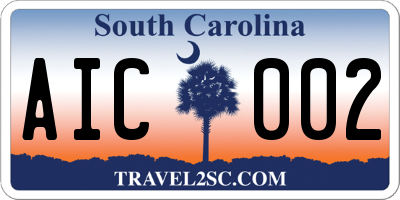 SC license plate AIC002