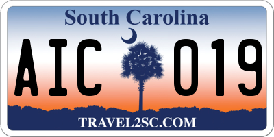SC license plate AIC019