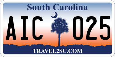 SC license plate AIC025