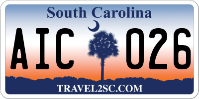 SC license plate AIC026