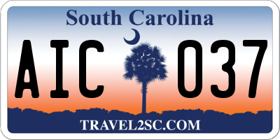SC license plate AIC037