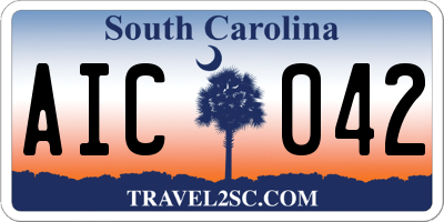 SC license plate AIC042