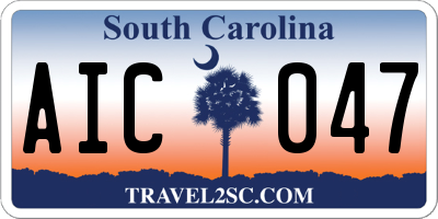 SC license plate AIC047