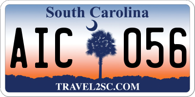 SC license plate AIC056