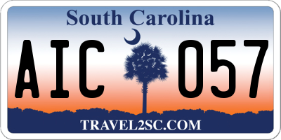 SC license plate AIC057