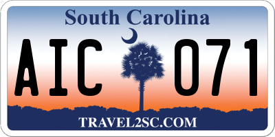 SC license plate AIC071