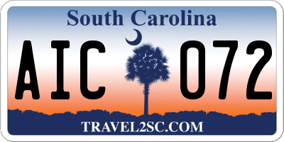SC license plate AIC072