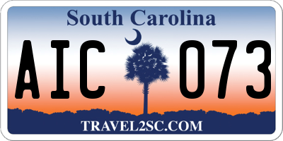 SC license plate AIC073