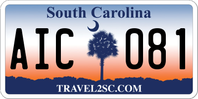 SC license plate AIC081