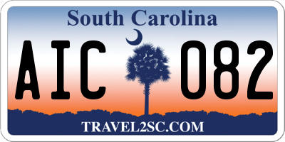 SC license plate AIC082