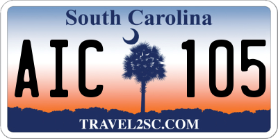 SC license plate AIC105