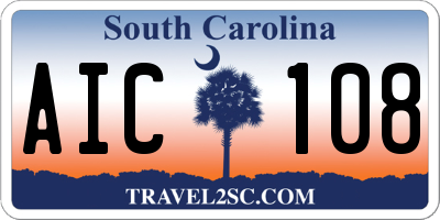 SC license plate AIC108