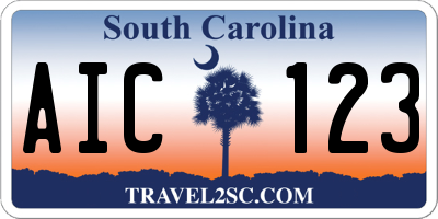 SC license plate AIC123