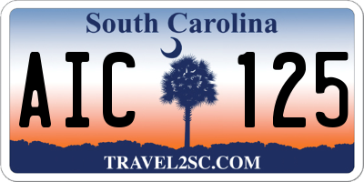 SC license plate AIC125