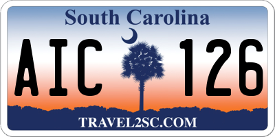 SC license plate AIC126