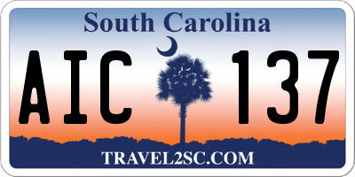 SC license plate AIC137