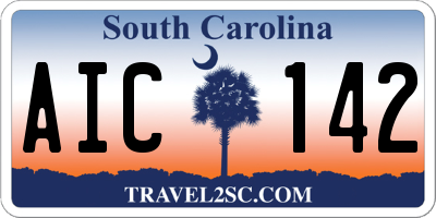 SC license plate AIC142