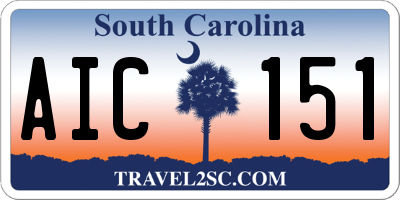 SC license plate AIC151