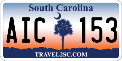 SC license plate AIC153