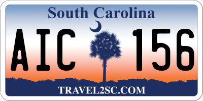 SC license plate AIC156