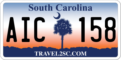 SC license plate AIC158