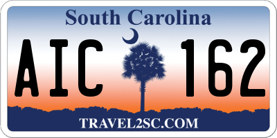 SC license plate AIC162