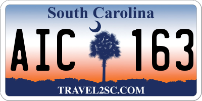 SC license plate AIC163